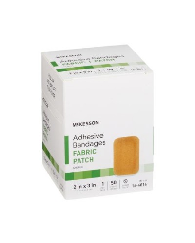 Adhesive Strip McKesson 2 X 3 Inch Fabric Rectangle Tan Sterile